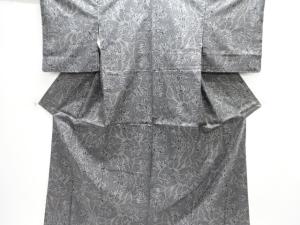 枝葉模様織り出し本場泥大島紬着物(5マルキ)